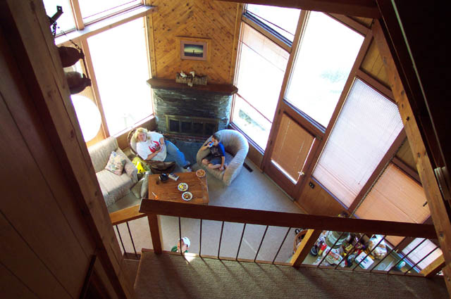 Beach house interior, looking down